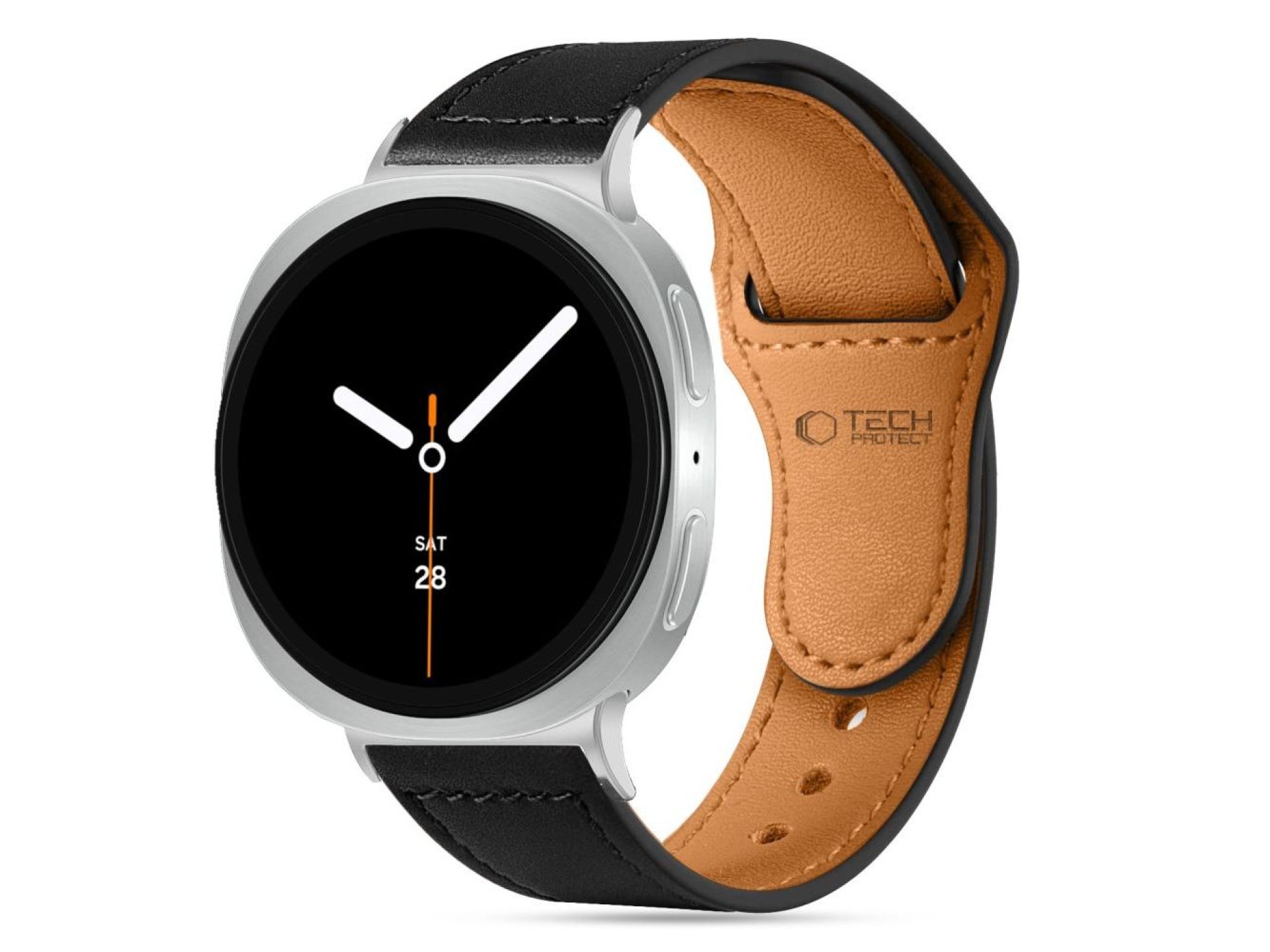 Pulseira Tech-Protect Leatherfit para Samsung Galaxy Watch 40/44/46 mm - Preta