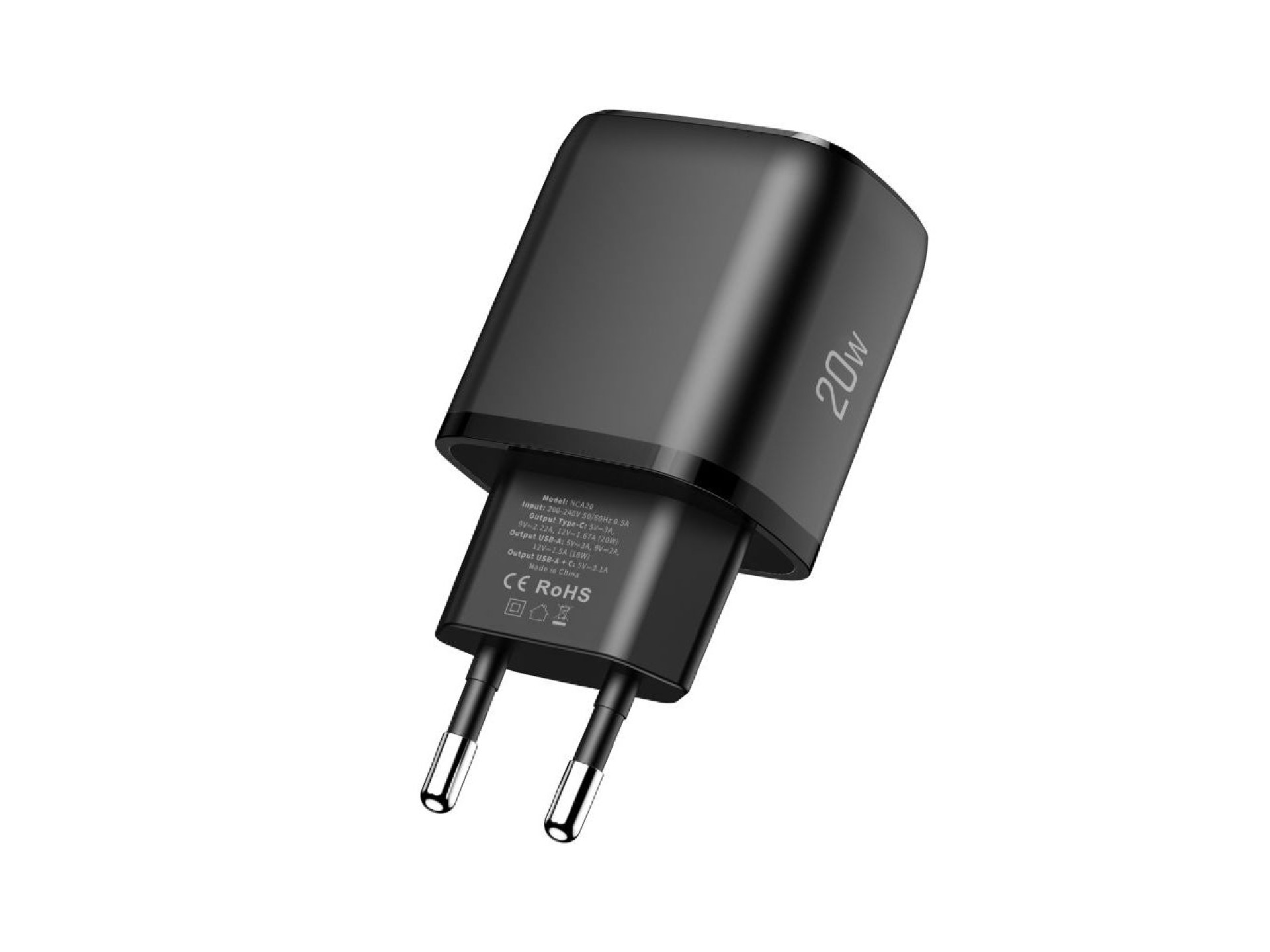 Cargador de pared Tech-Protect NCA20 PD 20W / QC3.0 USB-A / USB-C - negro