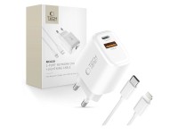 Carregador de parede Tech-Protect NCA20 PD 20W QC3.0 USB-A/USB-C + Cabo USB-C/Lightning de 100 cm - 