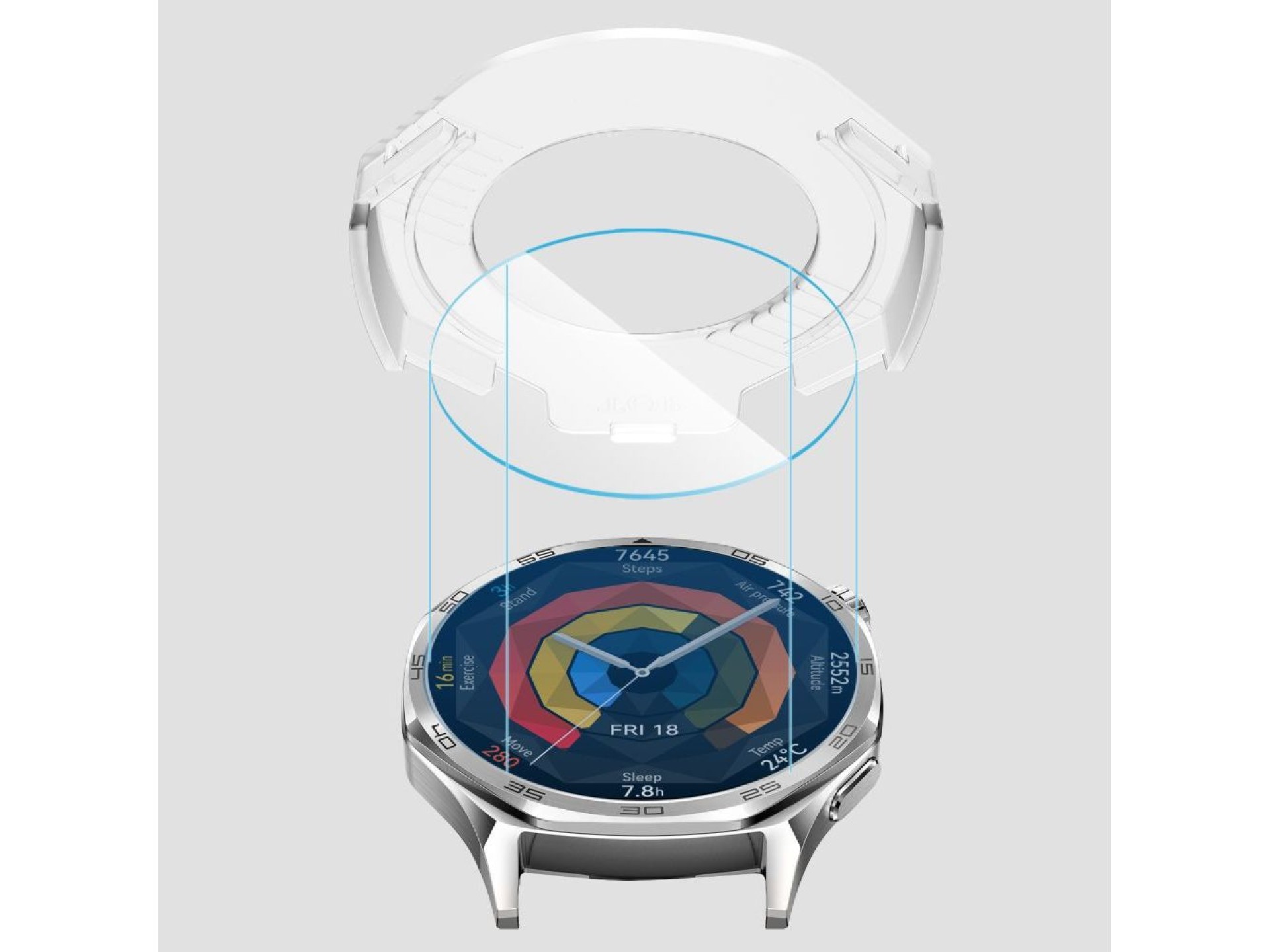 Tech-Protect Easy Set+ 2-pack tempered glass for Huawei Watch GT 5 46 mm - transparent