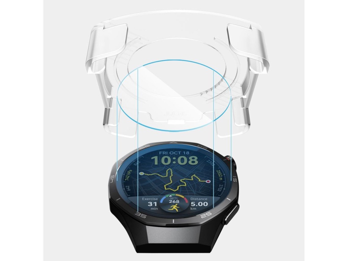 Protector de pantalla de vidrio templado Tech-Protect Easy Set+ (paquete de 2) para Huawei Watch GT