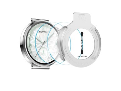Kit com 2 pel�culas de vidro temperado Tech-Protect Easy Set+ para Huawei Watch GT 5 41 mm - transpa