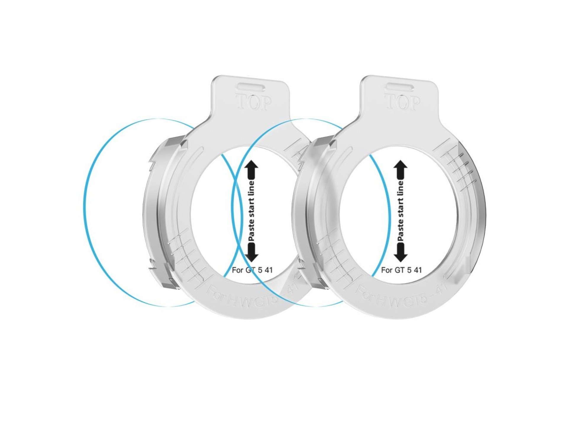 Kit com 2 películas de vidro temperado Tech-Protect Easy Set+ para Huawei Watch GT 5 41 mm - transpa