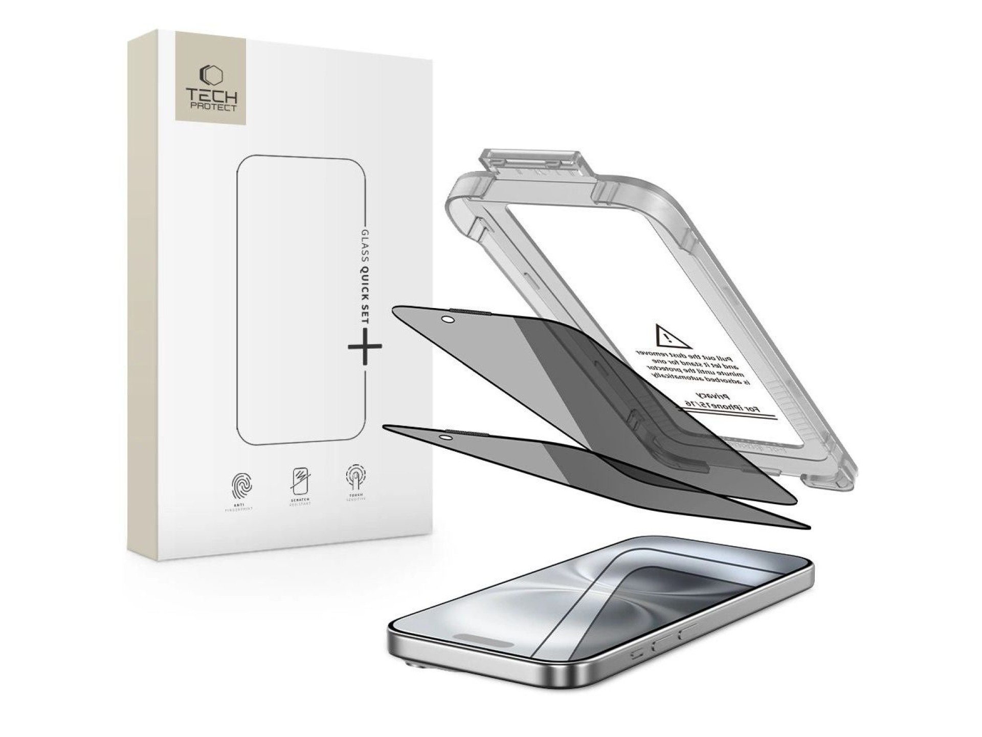 Tech-Protect Quick Set Spy+ Película de Privacidade (2 unidades) para iPhone 15/16