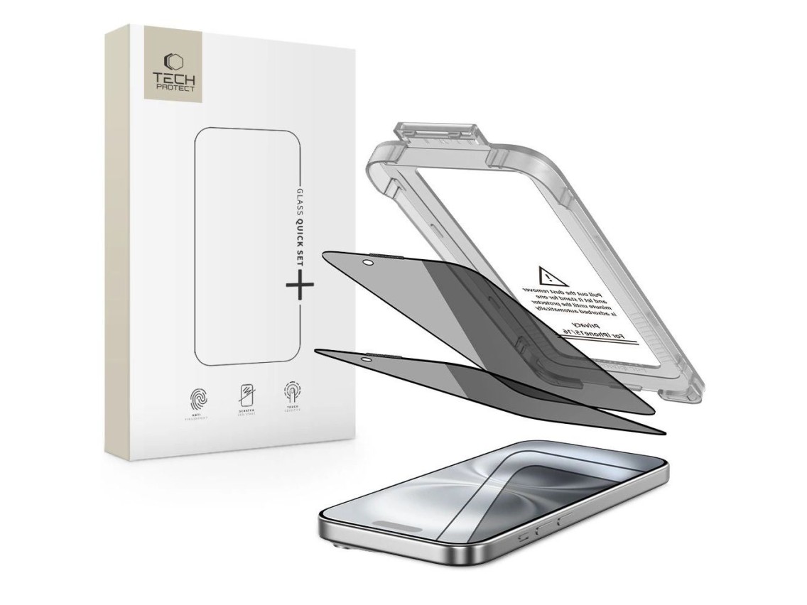 Tech-Protect Quick Set Spy+ Película de Privacidade (2 unidades) para iPhone 15/16