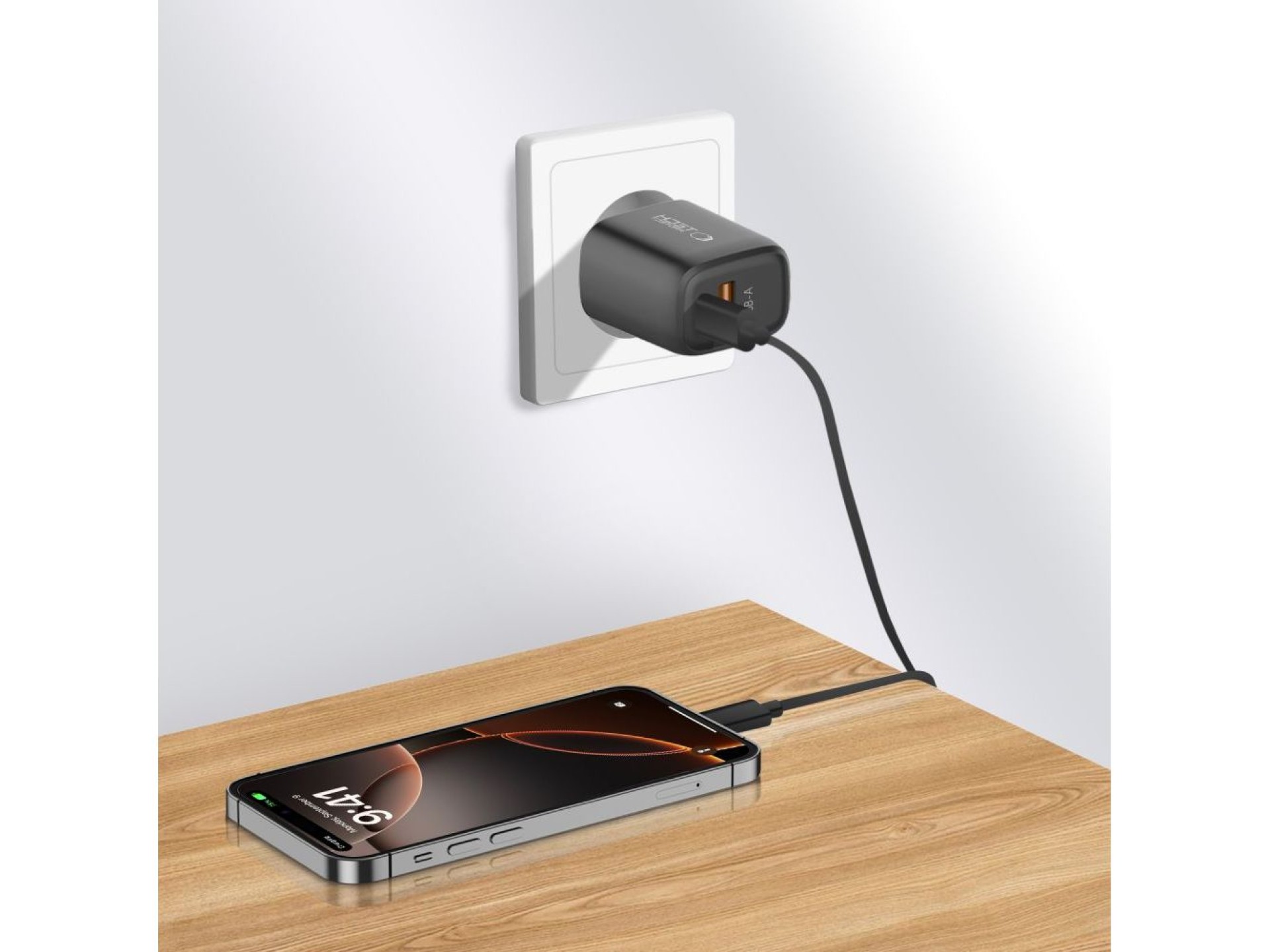 Carregador de parede Tech-Protect NCA30 PD 30W / QC3.0 USB-A / USB-C - preto
