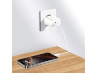 Tech-Protect NCA30 PD 30W QC3.0 USB-A / USB-C Wall Charger + USB-C / USB-C Cable 100cm - White Tech-Protect NCA30 PD 30W QC3.0 USB-A / USB-C Wall Charger + USB-C / USB-C Cable 100cm - White