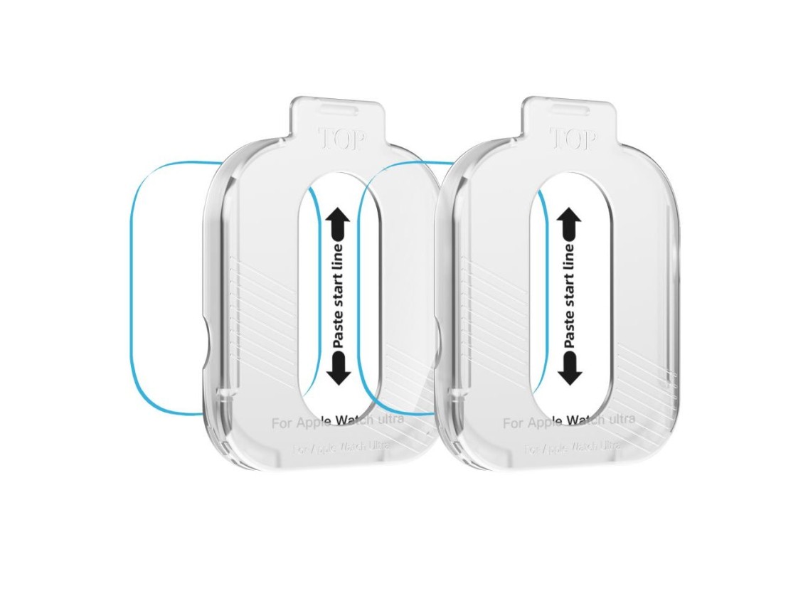 Protector de pantalla de vidrio templado Tech-Protect Easy Set+ (paquete de 2) para Apple Watch Ultr