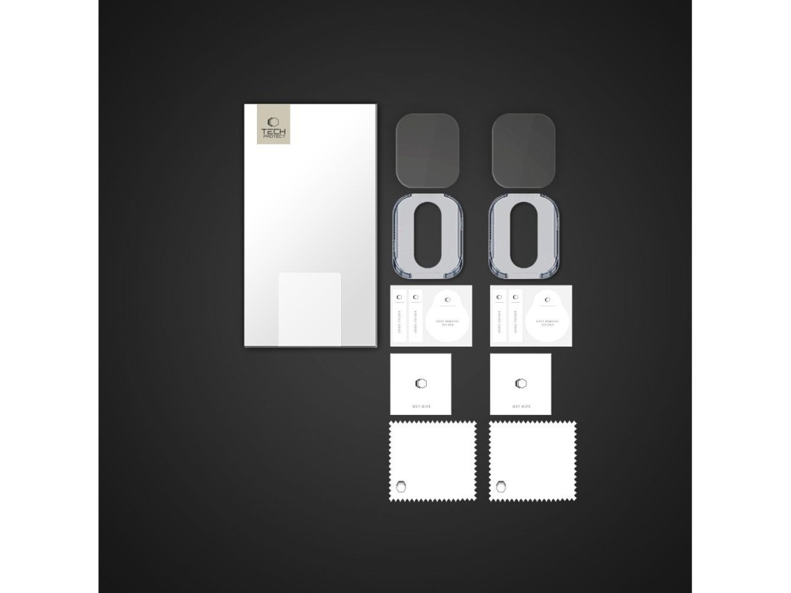 Protector de pantalla de vidrio templado Tech-Protect Easy Set+ (paquete de 2) para Apple Watch Ultr