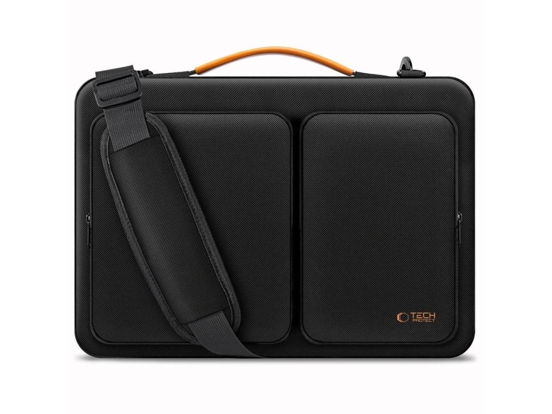 Bolsa Tech-Protect Defender para laptop de 15 a 16 polegadas - Preta e laranja