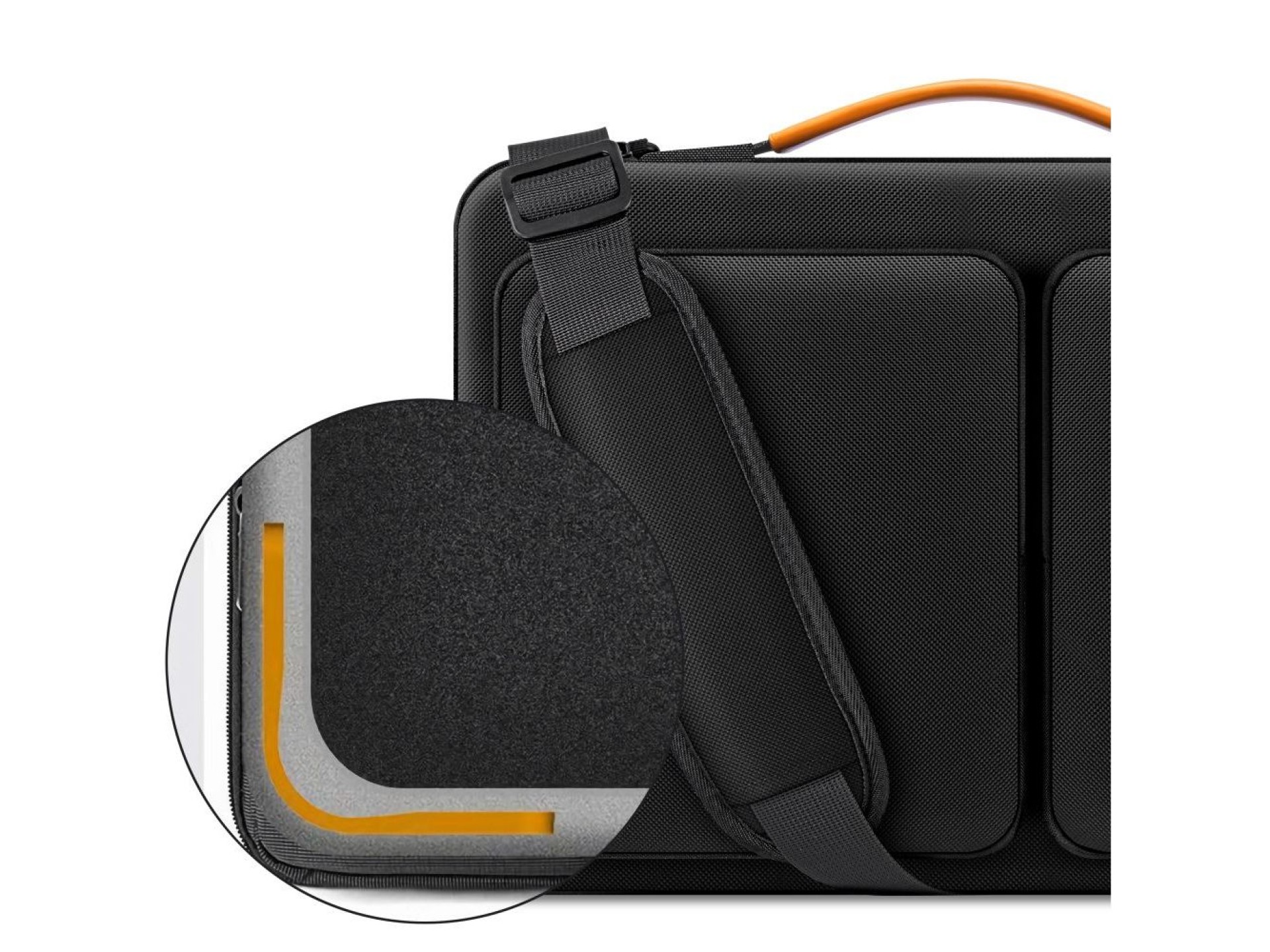Bolsa Tech-Protect Defender para laptop de 13 a 14 polegadas - preta e laranja