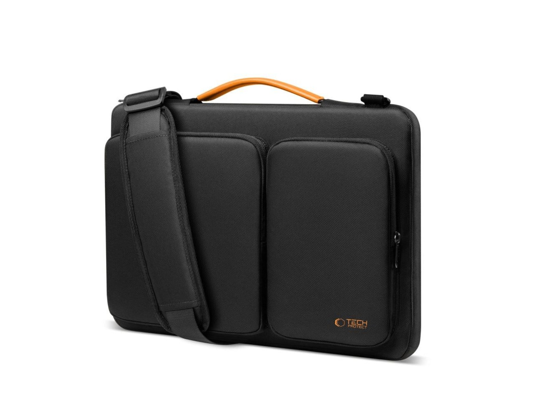 Bolsa Tech-Protect Defender para laptop de 13 a 14 polegadas - preta e laranja