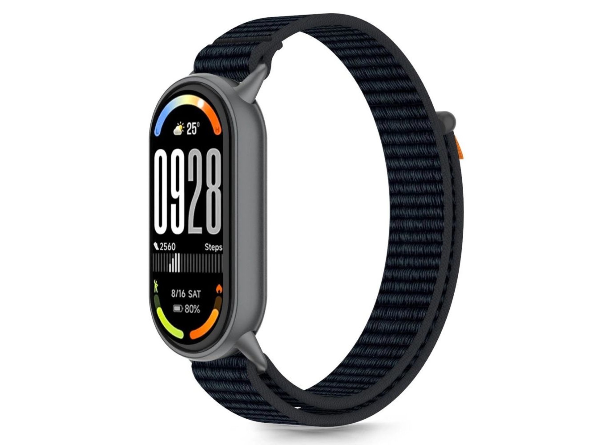 Pulseira Tech-Protect Nylon Pro para Xiaomi Smart Band 8/9/10/NFC - Preta e Laranja