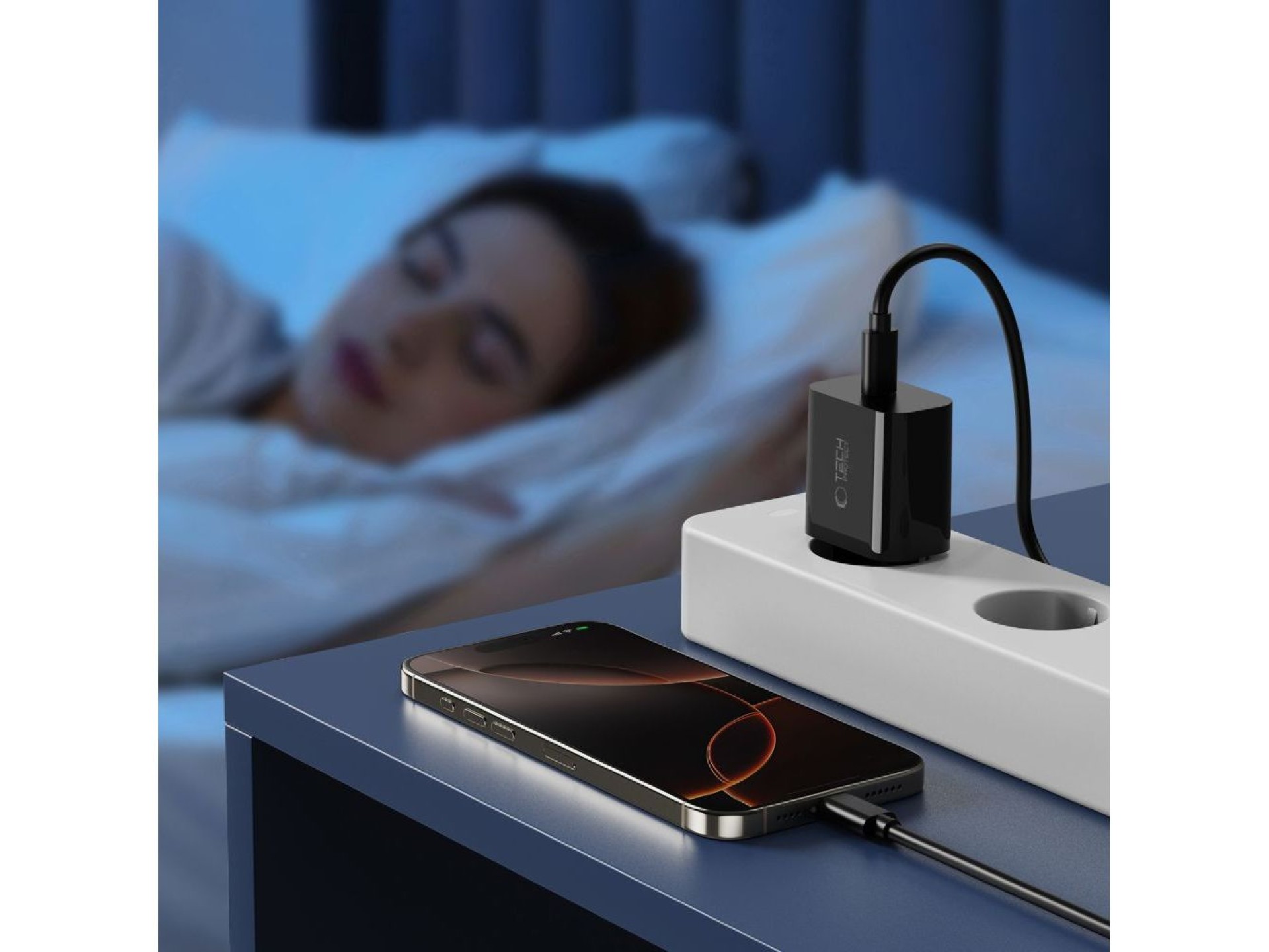 Cargador de pared Tech-Protect NC20W USB-C de 1 puerto PD20W - Negro