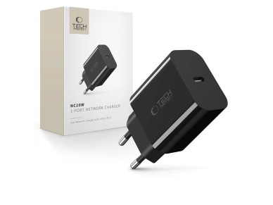 Carregador de parede Tech-Protect NC20W USB-C de 1 porta PD20W - Preto Carregador de parede Tech-Protect NC20W USB-C de 1 porta PD20W - Preto