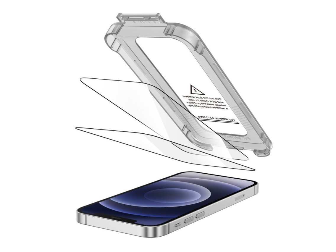 Tech-Protect Quick Set+ 2-pack tempered glass for iPhone 12 / 12 Pro - black