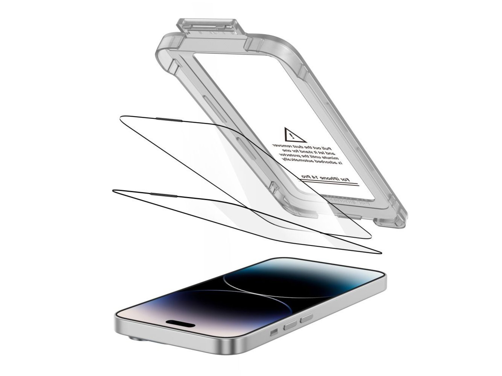 Protector de pantalla de vidrio templado Tech-Protect Quick Set+ (paquete de 2) para iPhone 14 Pro -