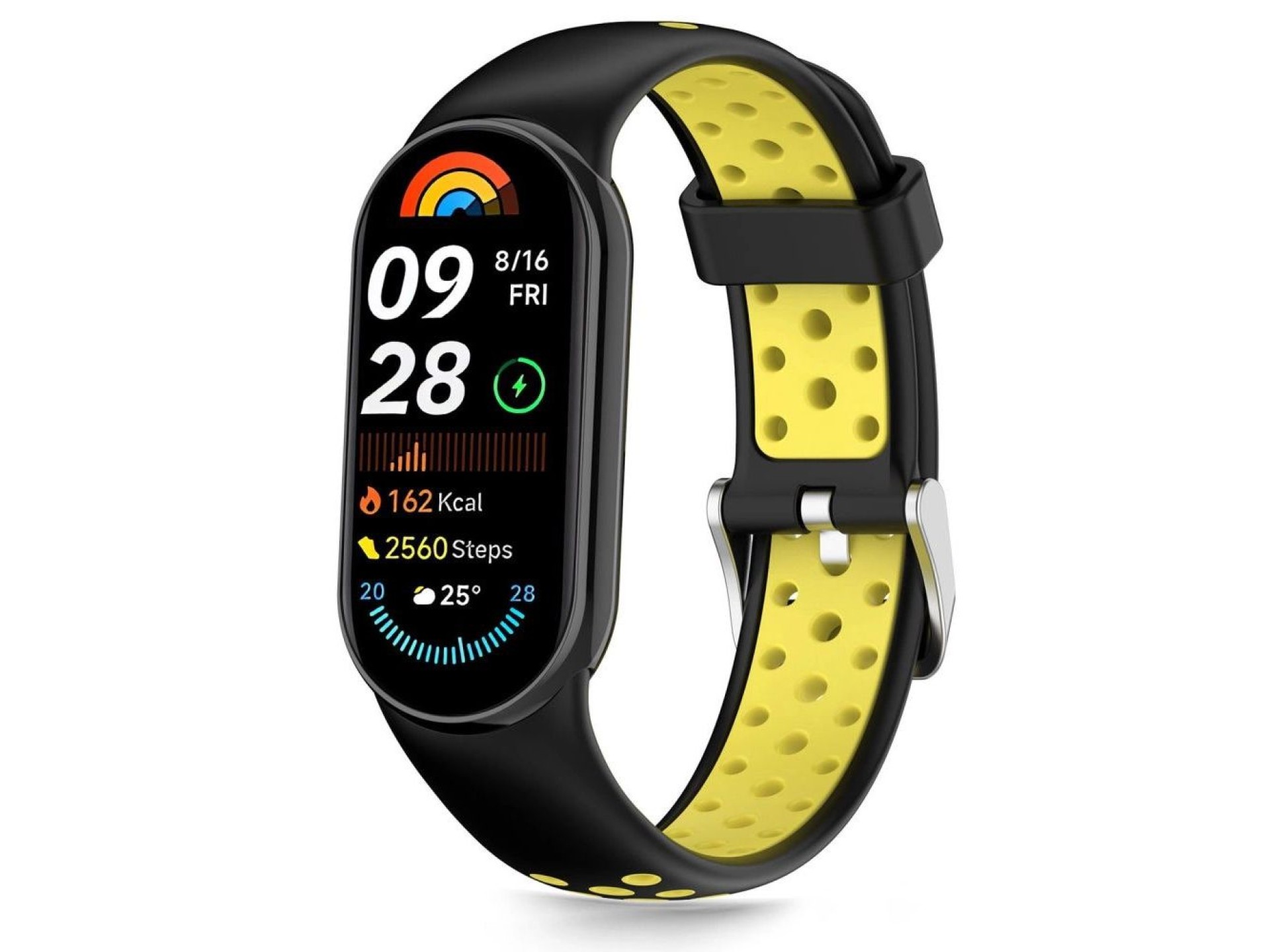 Pulseira Tech-Protect IconBand Air para Xiaomi Smart Band 8/9/10/NFC - Preta e Amarela
