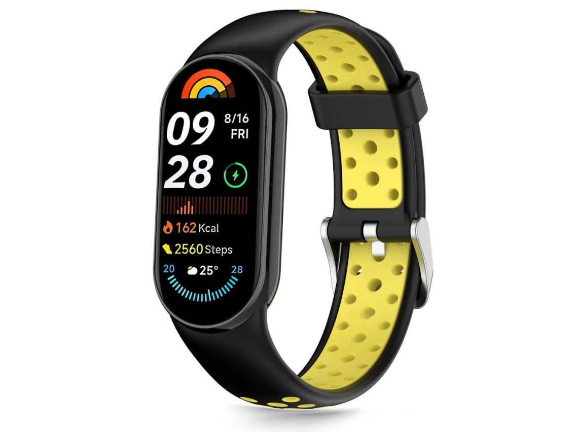 Pulseira Tech-Protect IconBand Air para Xiaomi Smart Band 8/9/10/NFC - Preta e Amarela