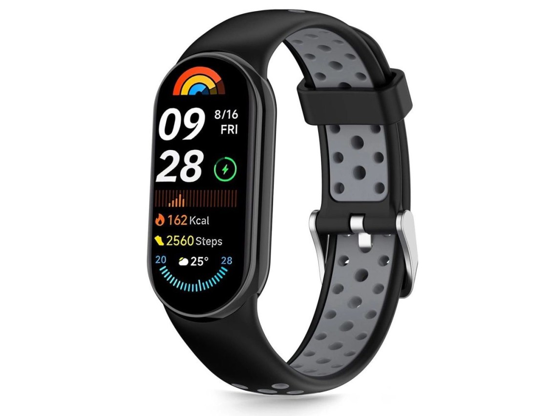 Tech-Protect IconBand Air Strap for Xiaomi Smart Band 8 / 9 / 10 / NFC - Black and Gray