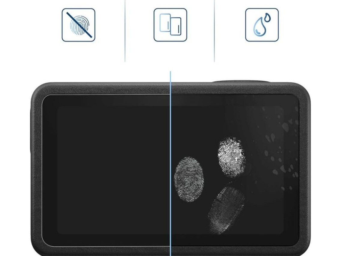 Kit com 2 películas de vidro temperado Tech-Protect Glass Fit+ para DJI Osmo Action 5 Pro - transpar
