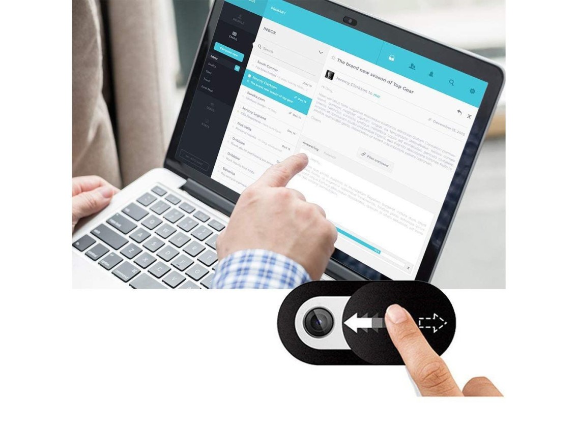 Tech-Protect Cam Fit+ 3-pack laptop camera cover - black