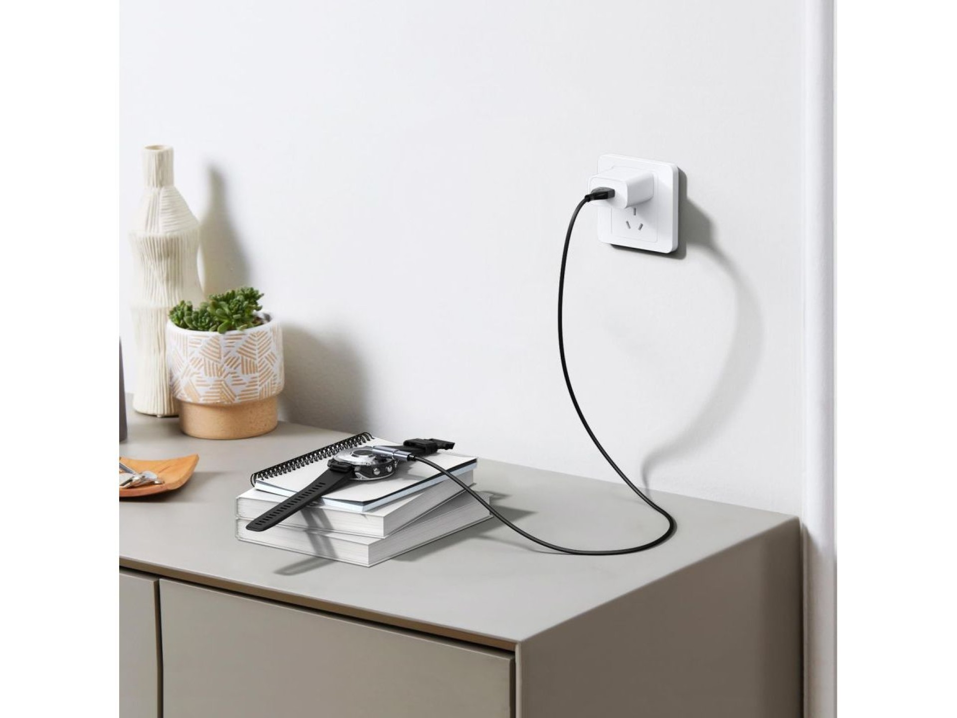 Adaptador angular USB-C Tech-Protect Ultraboost para relógios Garmin - Cinza