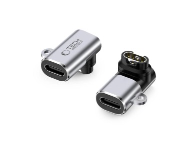 Adaptador angular USB-C Tech-Protect Ultraboost para rel�gios Garmin - Cinza