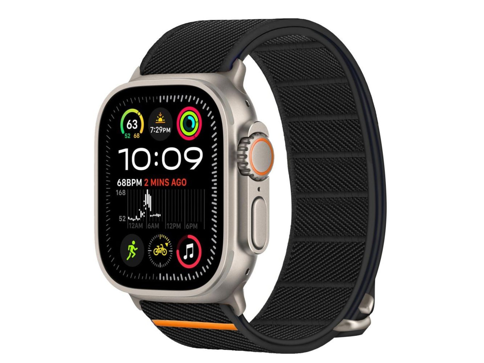 Pulseira de nylon Tech-Protect para Apple Watch 44/45/46/49 mm - Preta