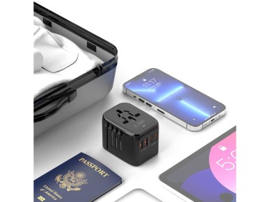 Adaptador Tech-Protect TA200 para UE/RU/EE. UU./AU - negro