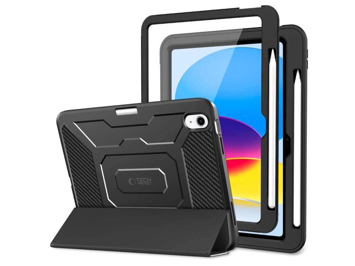 Capa Tech-Protect Endurance para iPad 10.9” (2022) / 11” (2025) - Preta