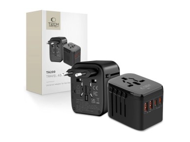 Adaptador Tech-Protect TA200 para UE/RU/EE. UU./AU - negro