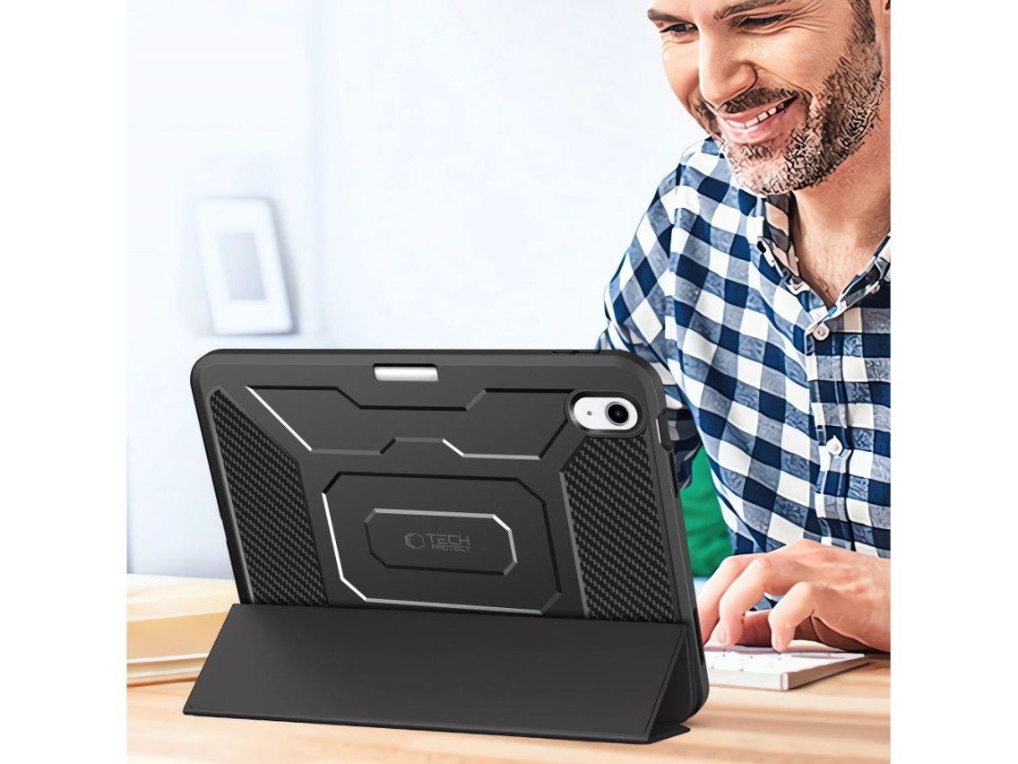 Capa Tech-Protect Endurance para iPad 10.9” (2022) / 11” (2025) - Preta