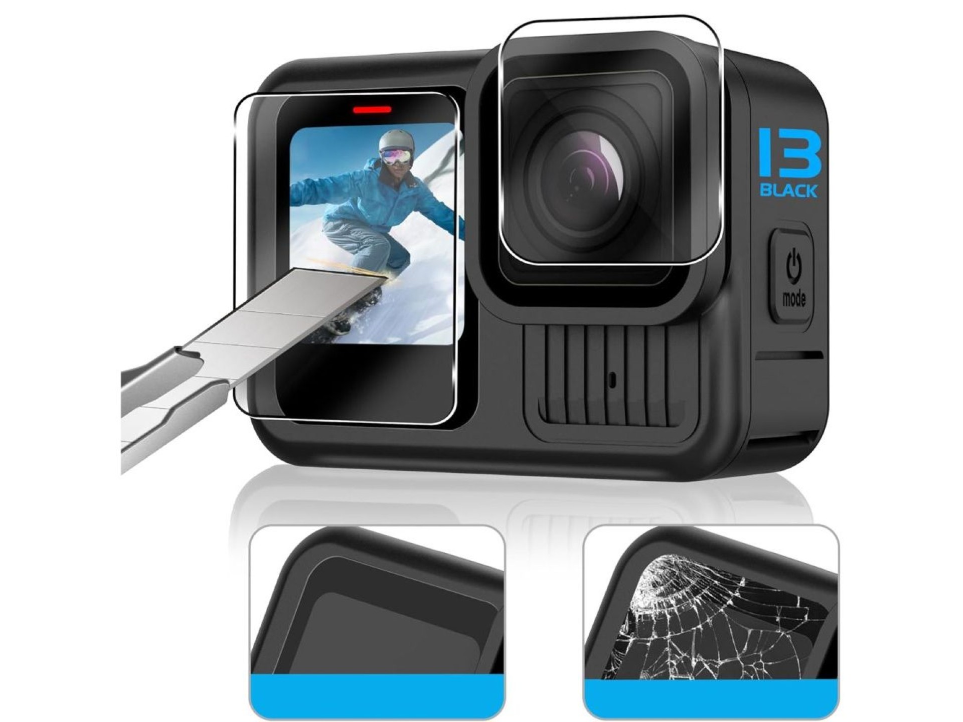Tech-Protect Glass Fit+ - Pacote com 2 películas de vidro temperado transparentes para GoPro Hero 13