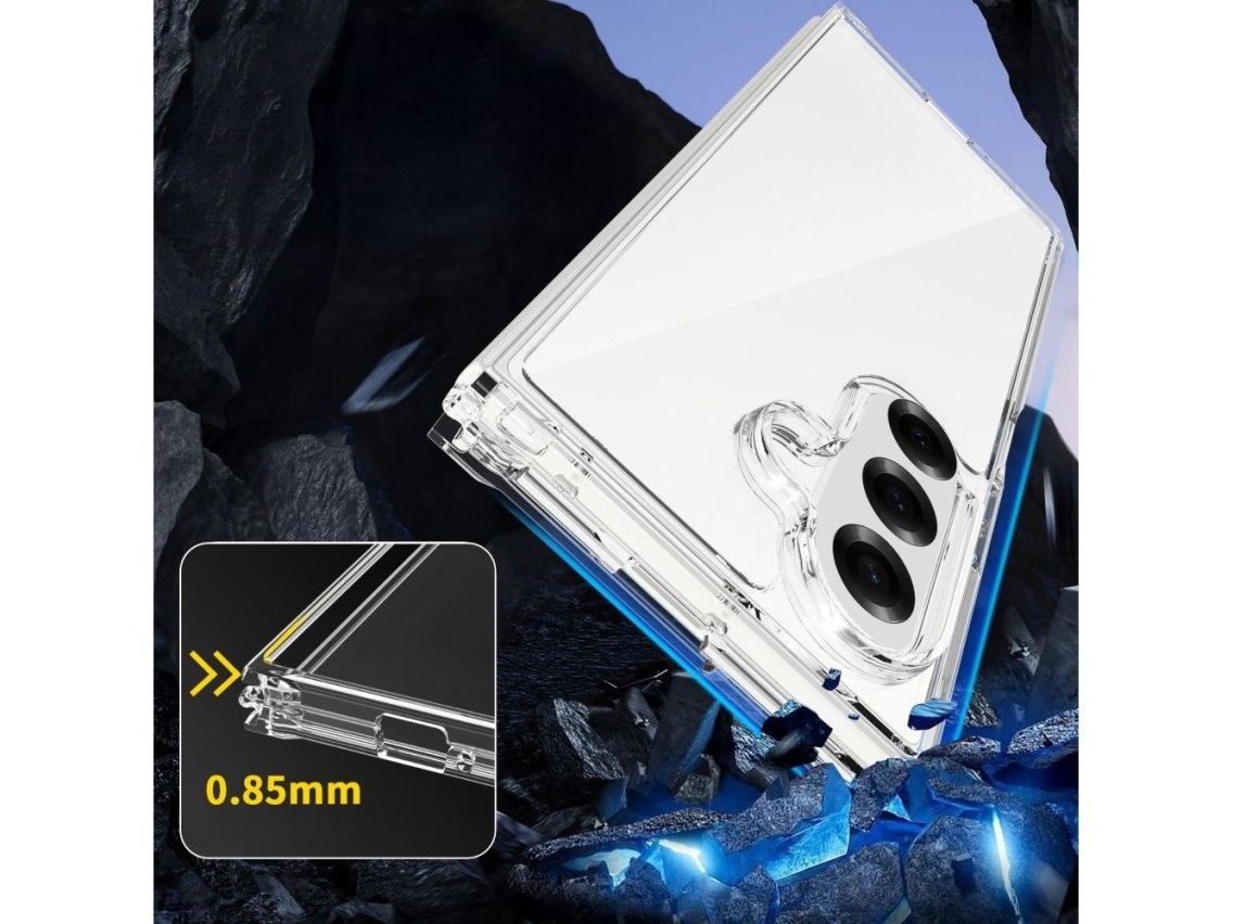 Funda híbrida Tech-Protect FlexAir para Samsung Galaxy Z Fold 7 - Transparente