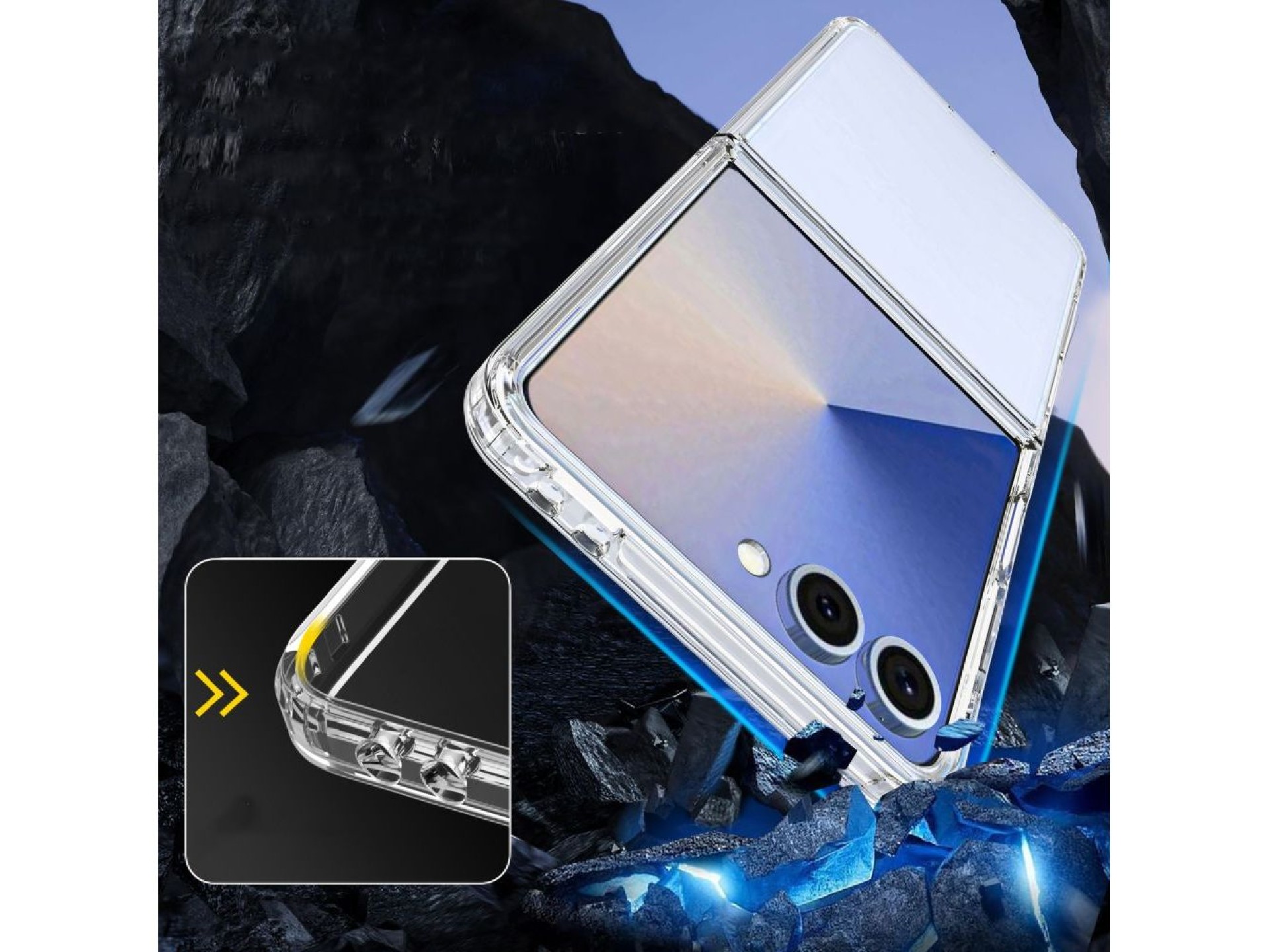 Funda híbrida Tech-Protect FlexAir para Samsung Galaxy Z Flip 7 - Transparente