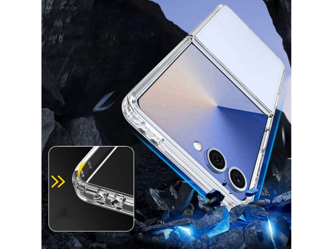 Funda híbrida Tech-Protect FlexAir para Samsung Galaxy Z Flip 7 - Transparente