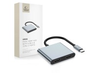 Tech-Protect HB08 4in1 USB-C + USB2.0 + 2 x HDMI 4K 60HZ adapter - gray