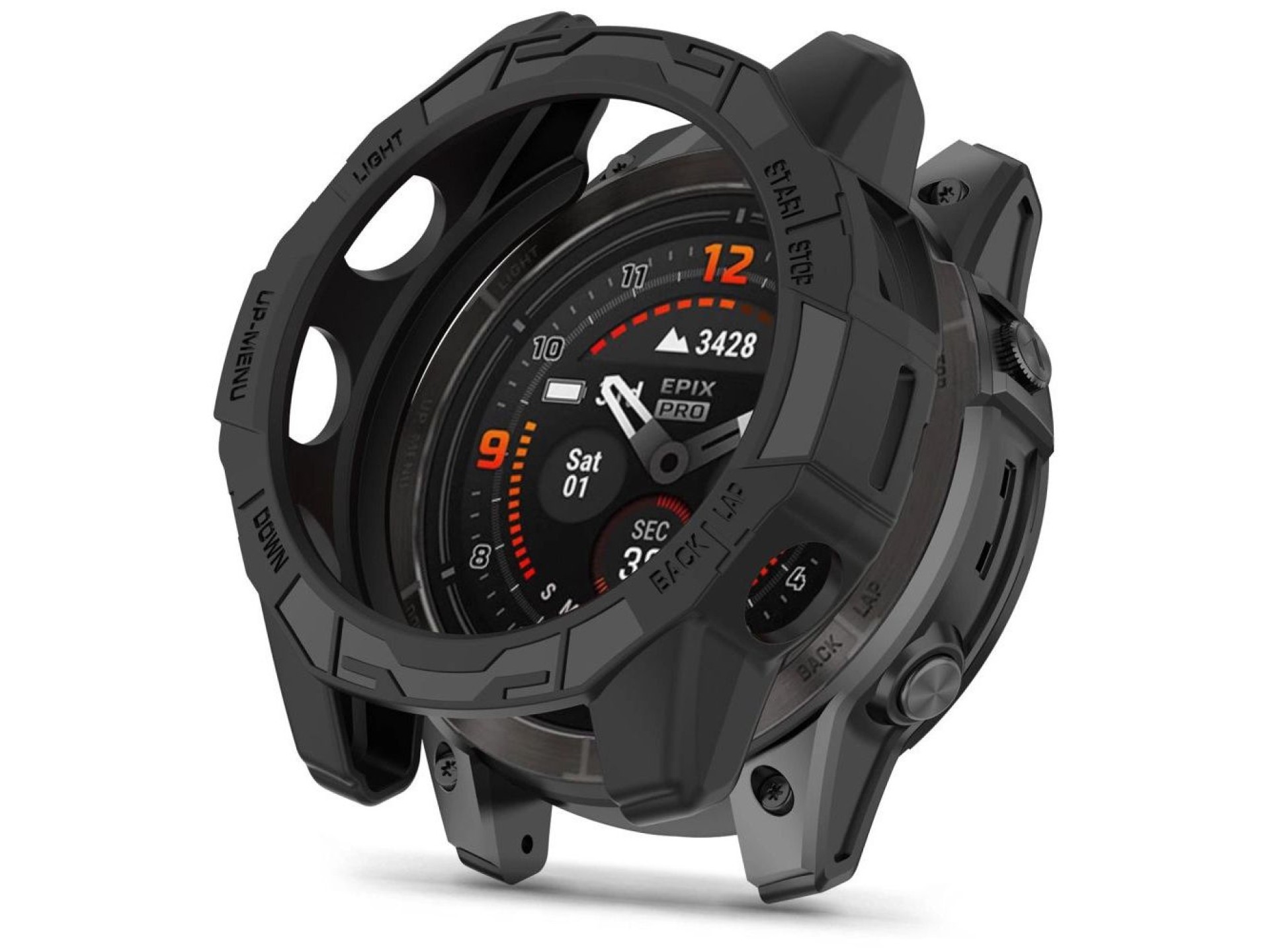 Capa protetora Tech-Protect Defense Air para Garmin Fenix ??7 / 7 Pro - Preta