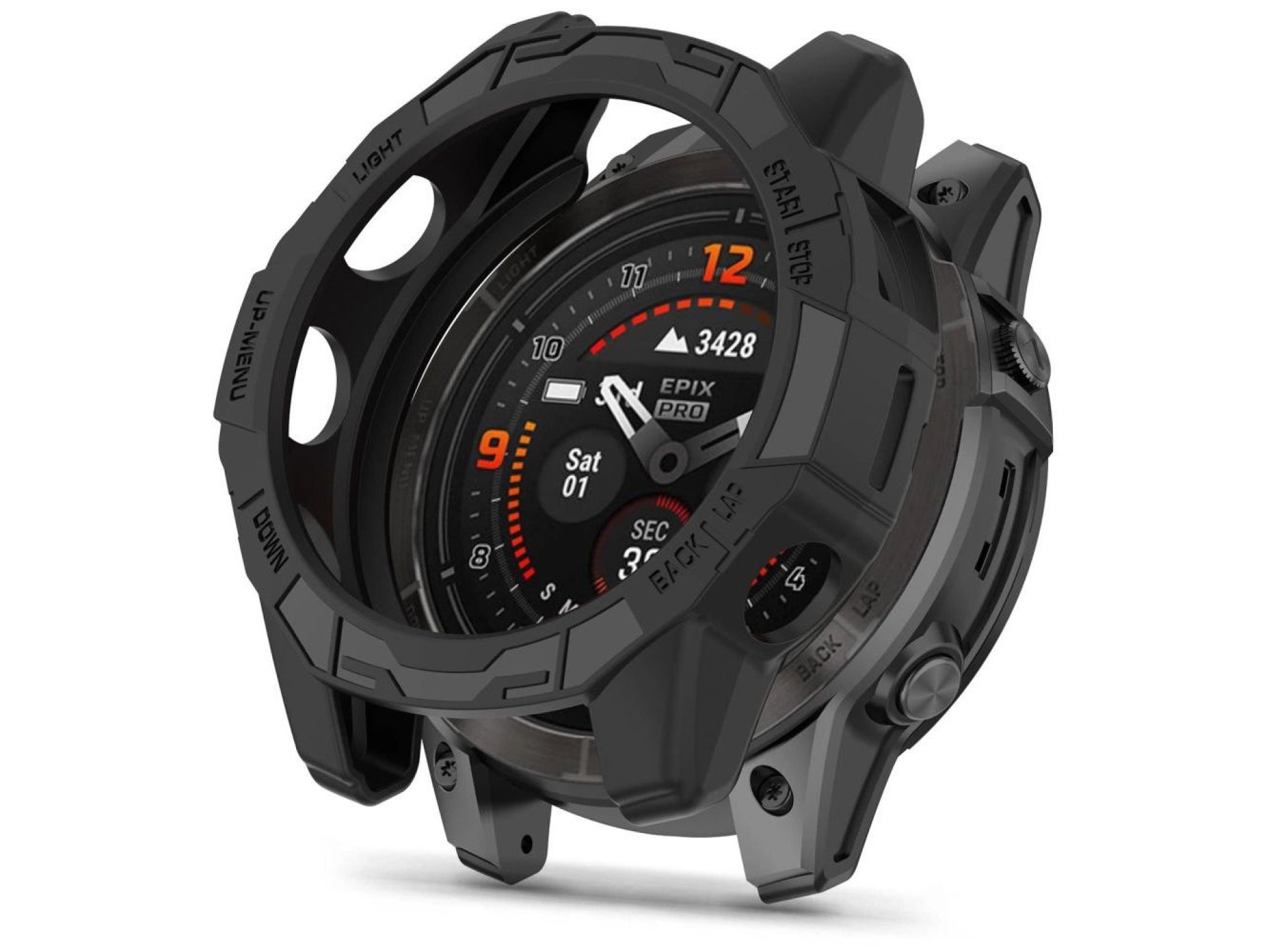 Capa protetora Tech-Protect Defense Air para Garmin Fenix ??7X / 7X Pro - Preta
