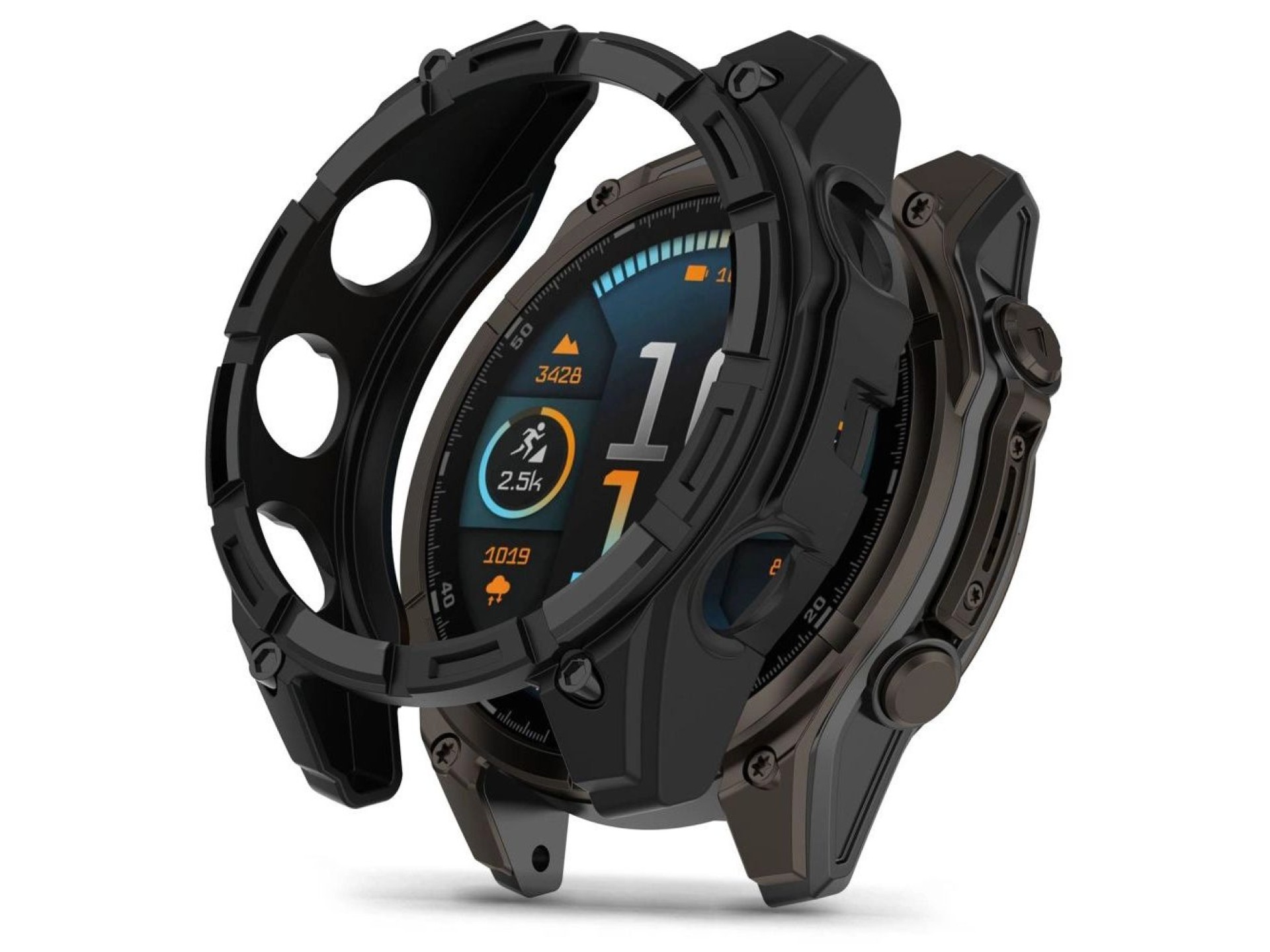 Capa protetora Tech-Protect Defense Air para Garmin Fenix ??8 51mm - Preta