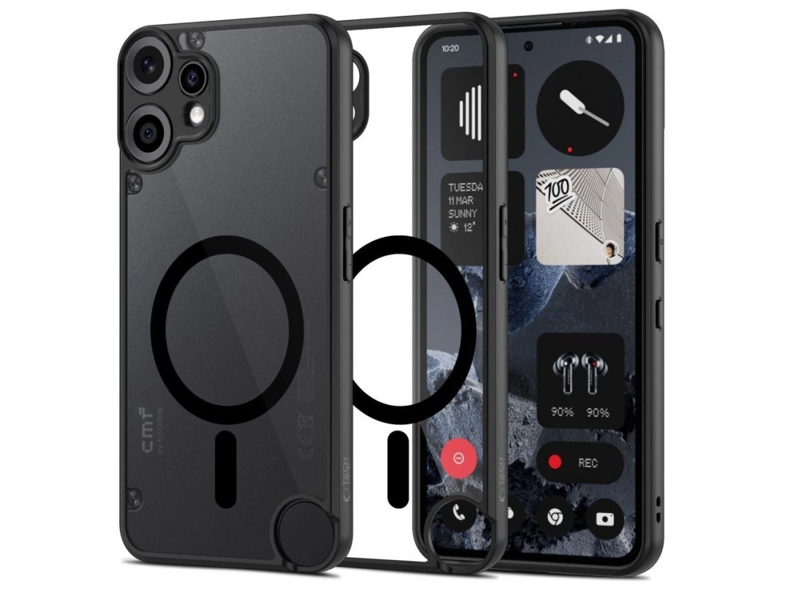 Funda Tech-Protect MagMat MagSafe para iPhone 2 Pro (CMF) - Negra y transparente