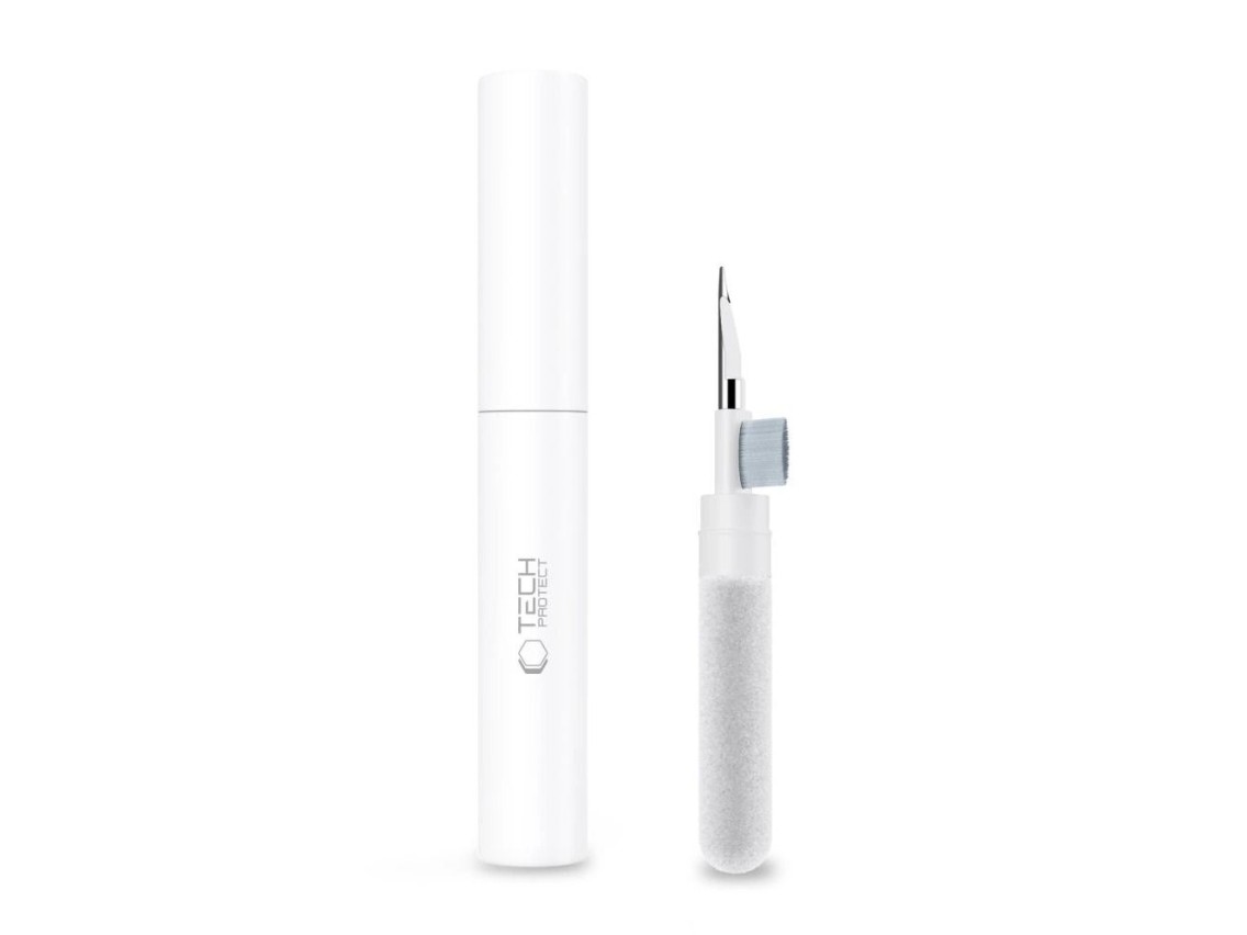 Kit de limpeza de fones de ouvido Tech-Protect CS02 3 em 1 - Branco