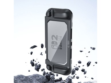 Tech-Protect MagMat Case for Nintendo Switch 2 - Black and Transparent