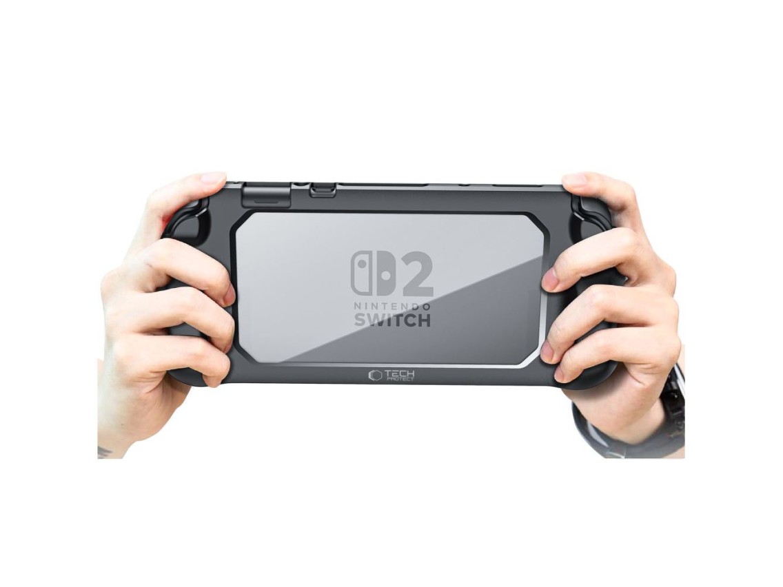 Capa Tech-Protect MagMat para Nintendo Switch 2 - Preta e Transparente