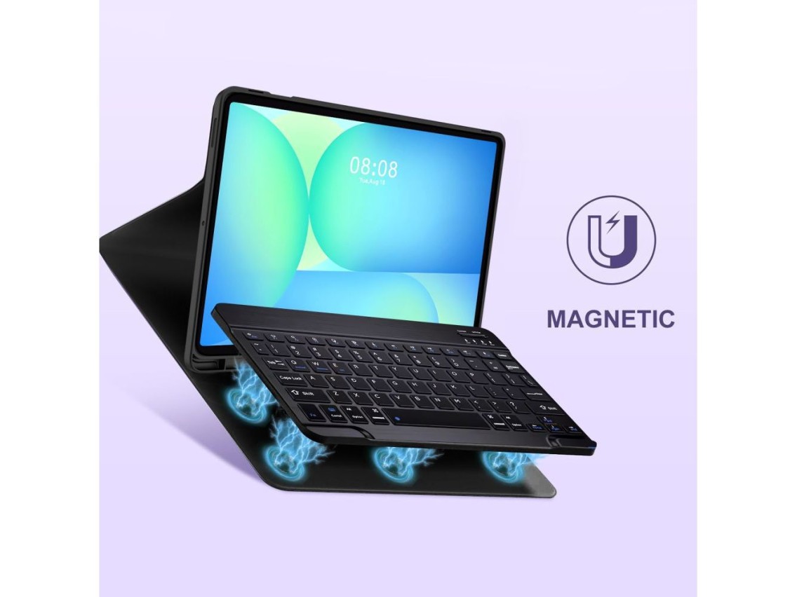 Capa Tech-Protect SC Pen + Teclado para Samsung Galaxy Tab S10 FE+ 13.1 X620 / X626B - Preta