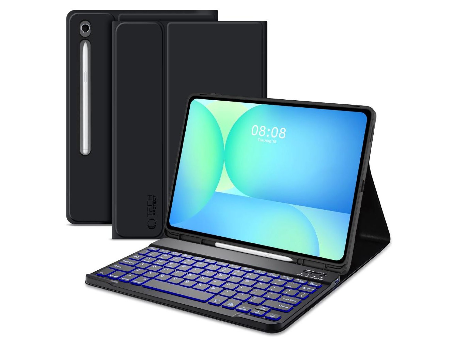 Capa Tech-Protect SC Pen + Teclado para Samsung Galaxy Tab S10 FE+ 13.1 X620 / X626B - Preta