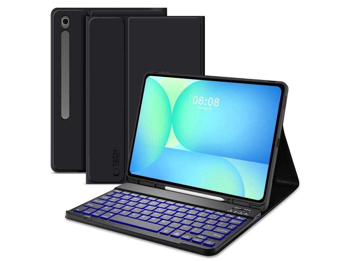 Capa Tech-Protect SC Pen + Teclado para Samsung Galaxy Tab S10 FE+ 13.1 X620 / X626B - Preta