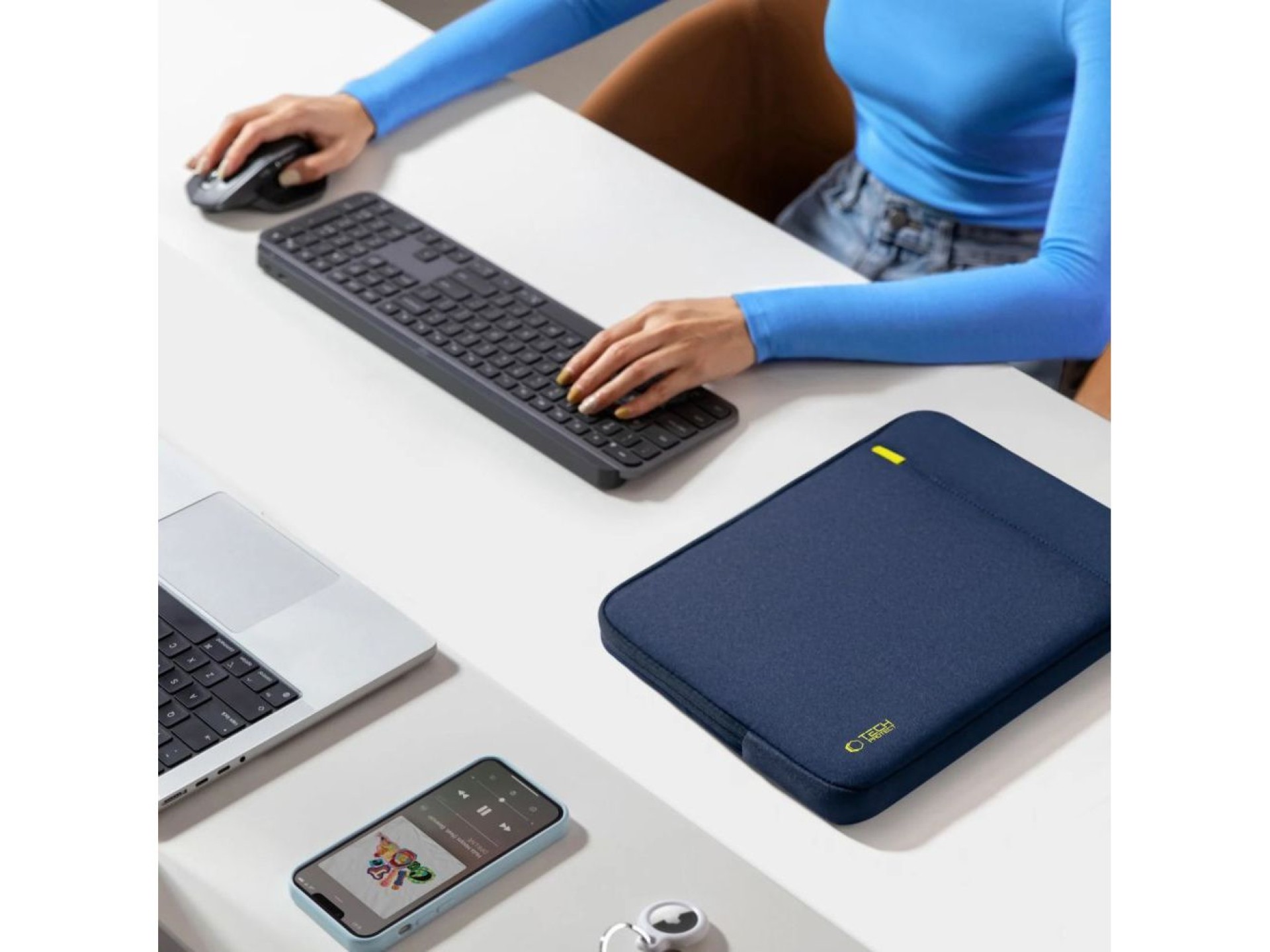 Bolsa para laptop Tech-Protect Defender 13-14 - Azul Marinho