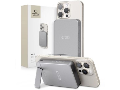 Powerbank Tech-Protect PB14 LifeMag MagSafe 10000 mAh - gris Powerbank Tech-Protect PB14 LifeMag MagSafe 10000 mAh - gris